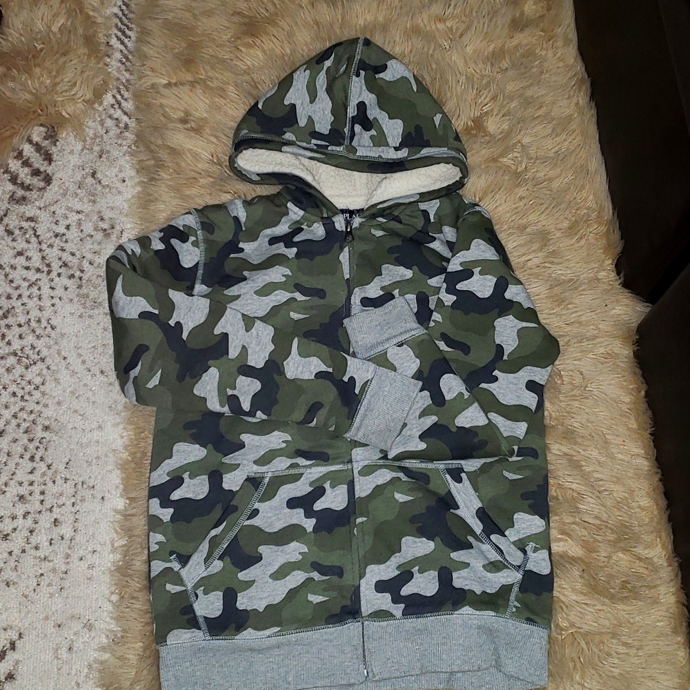 Boys Sherpa Lined Zip Up Hoodie